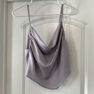 Sans Souci Dusty Lilac Cowlneck Crop Top